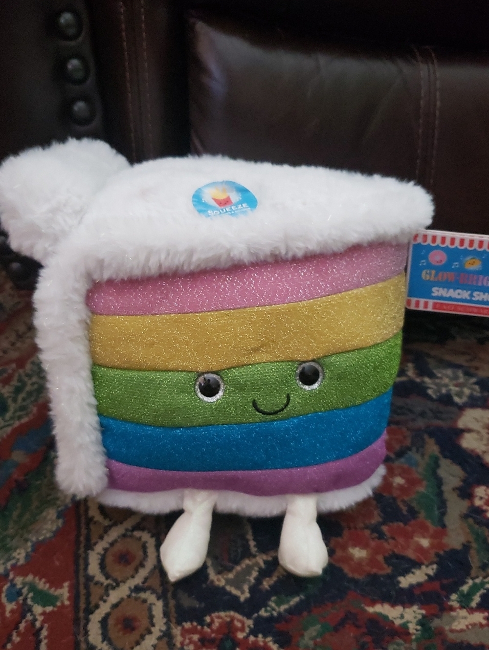 FAO Schwarz Rainbow Striped Plush Snack Shop Toy Glow Brights Light Up Sound